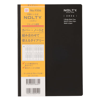 NOLTY A5 Block 2-Week Planner for Organized Scheduling