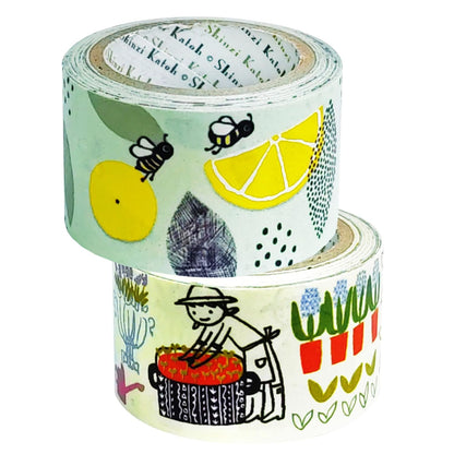 Shinzi Katoh Craft Tape Set with Various Designs 27mm &amp; 42mm x 5m