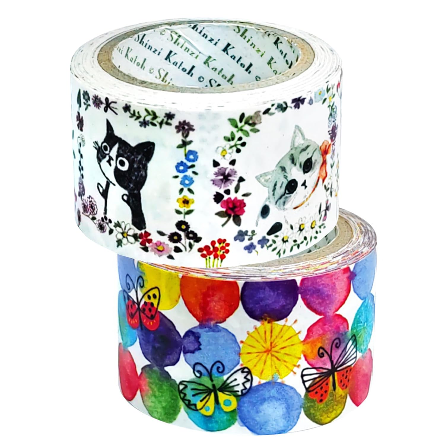 Shinzi Katoh Craft Tape Set with Various Designs 27mm &amp; 42mm x 5m