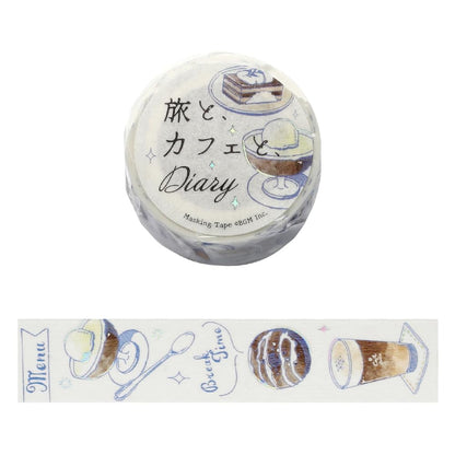 bgm Masking Tape for Travel &amp; Diary Mocha, Noir, Orange Designs