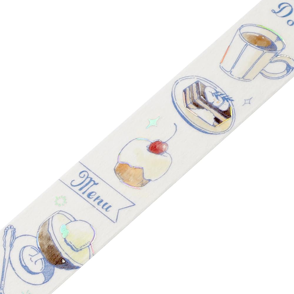 bgm Masking Tape for Travel &amp; Diary Mocha, Noir, Orange Designs