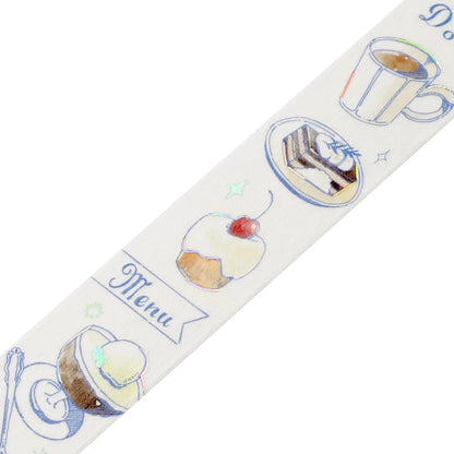 bgm Masking Tape for Travel &amp; Diary Mocha, Noir, Orange Designs