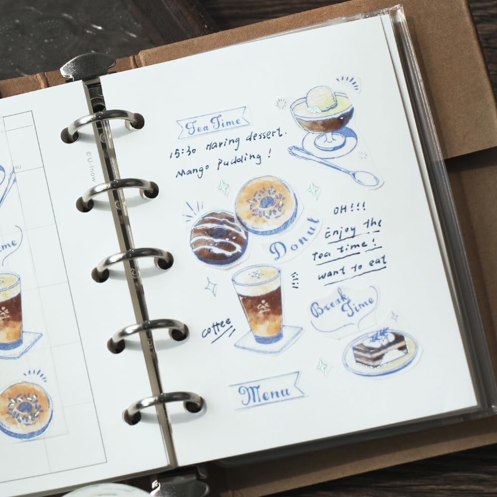 bgm Masking Tape for Travel &amp; Diary Mocha, Noir, Orange Designs