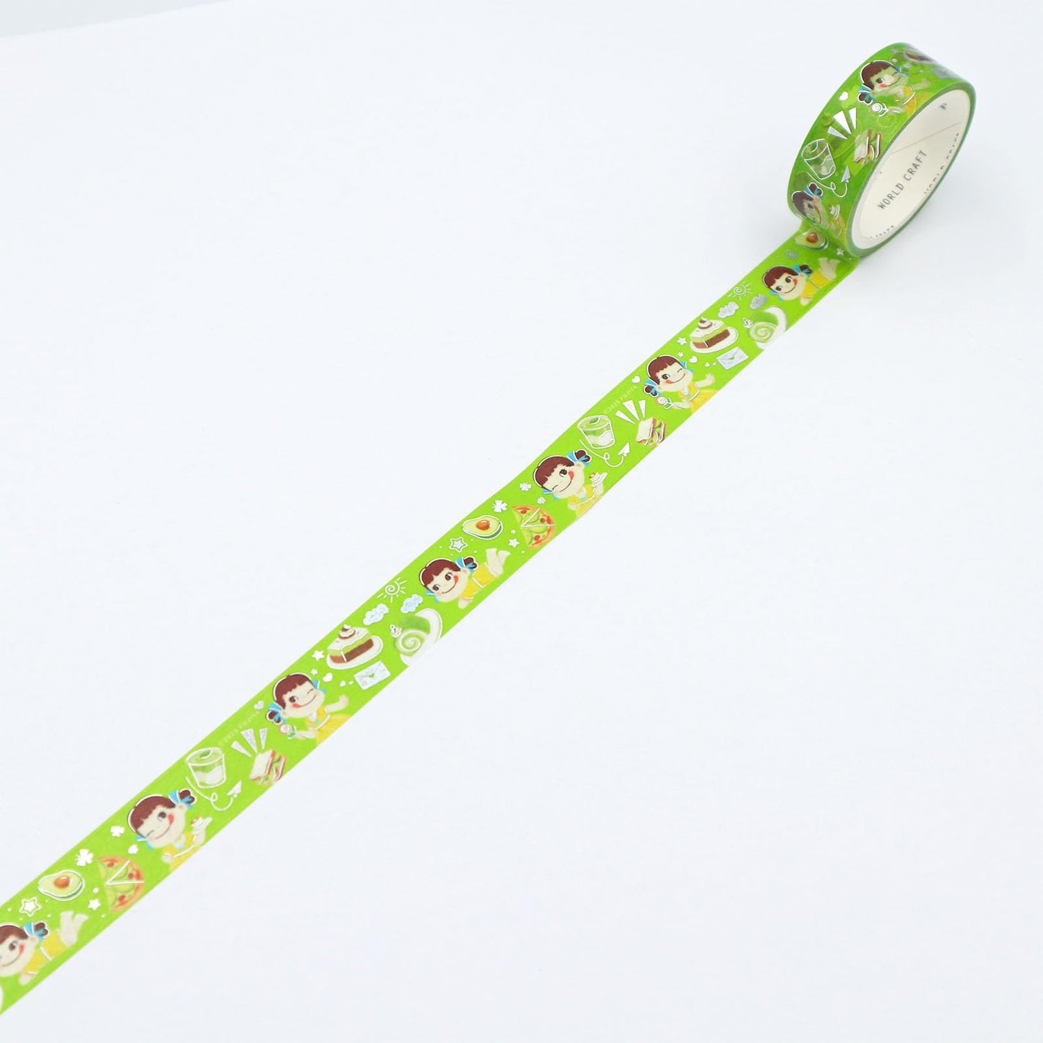 World Craft Masking Tape Peko-chan Glitter &amp; Sweet Cake 15mm