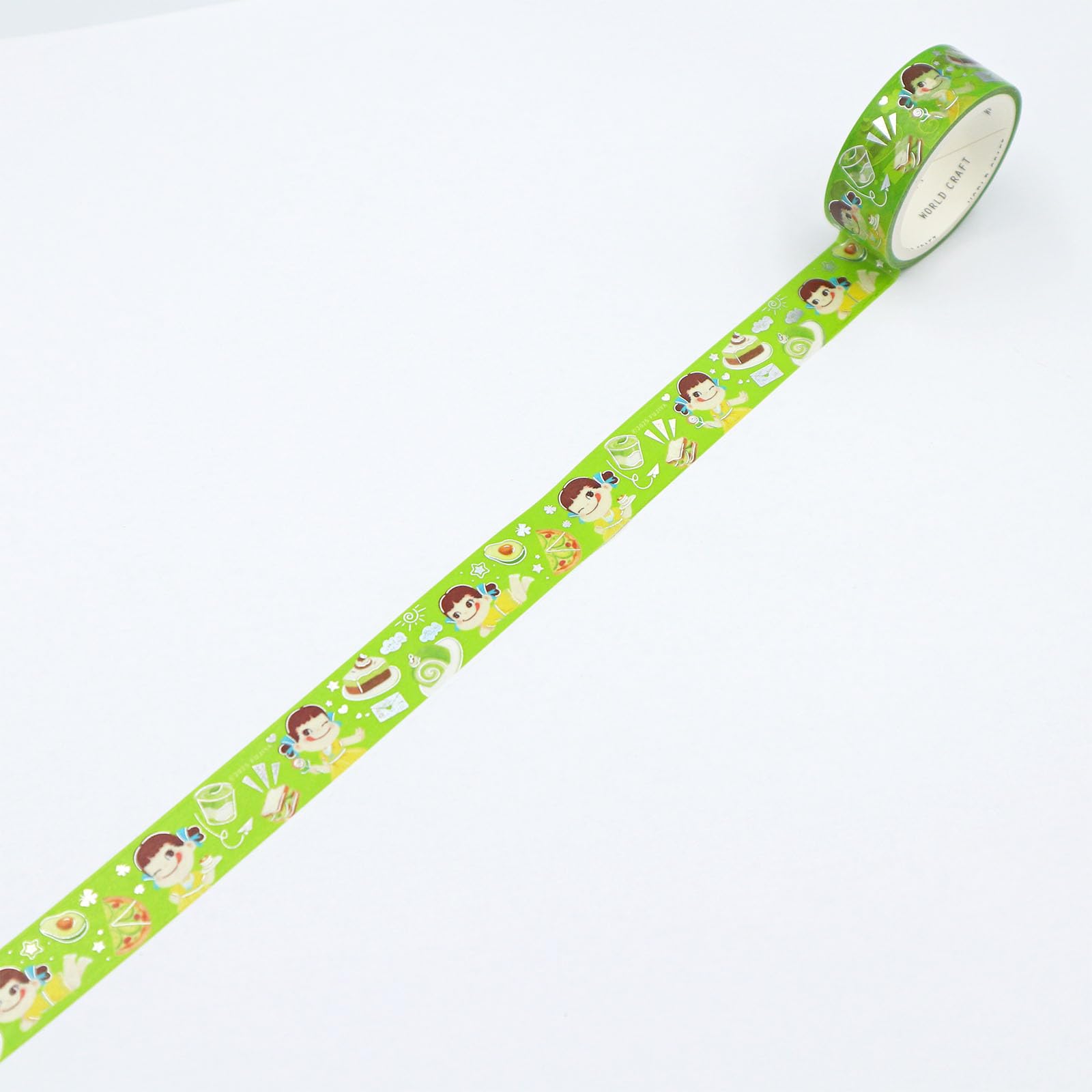 World Craft Masking Tape Peko-chan Glitter &amp; Sweet Cake 15mm