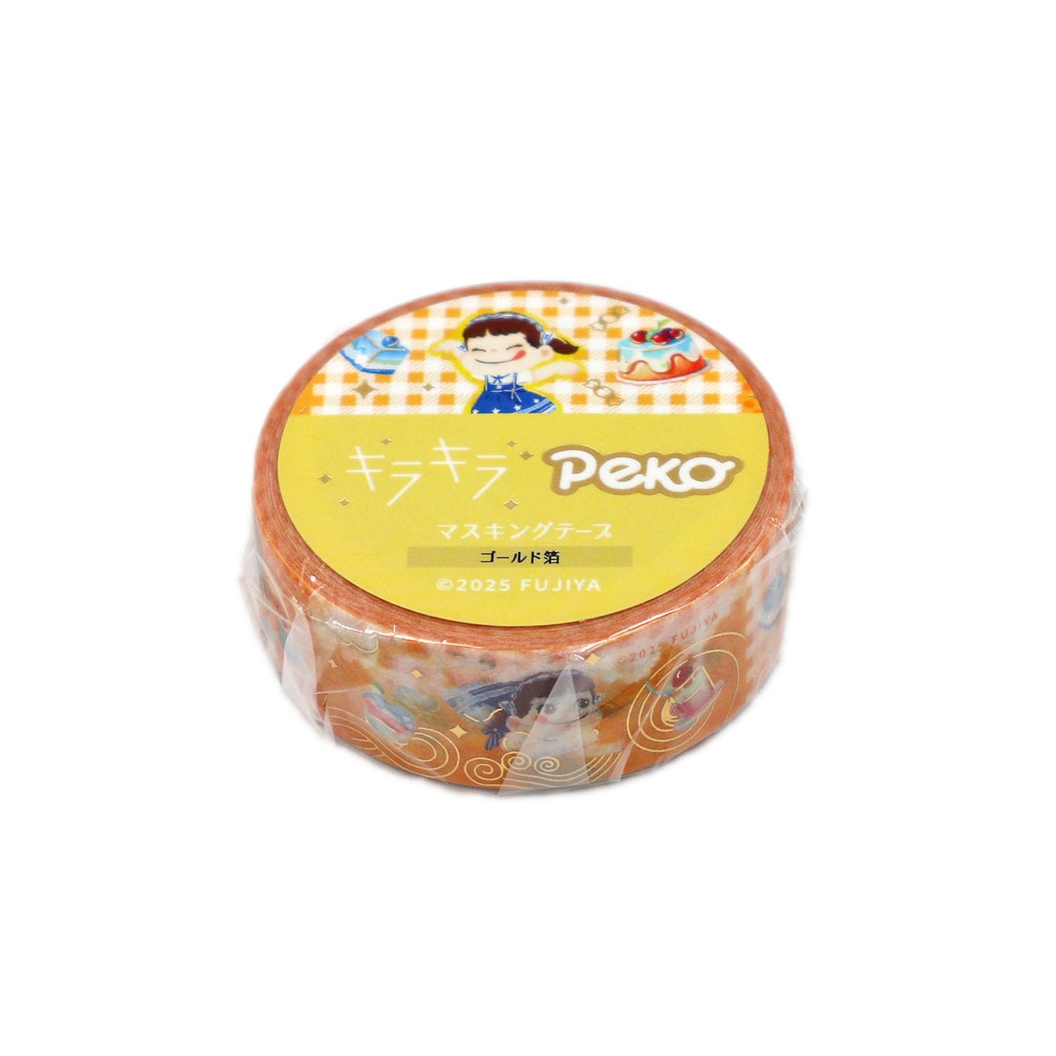 World Craft Masking Tape Peko-chan Glitter &amp; Sweet Cake 15mm