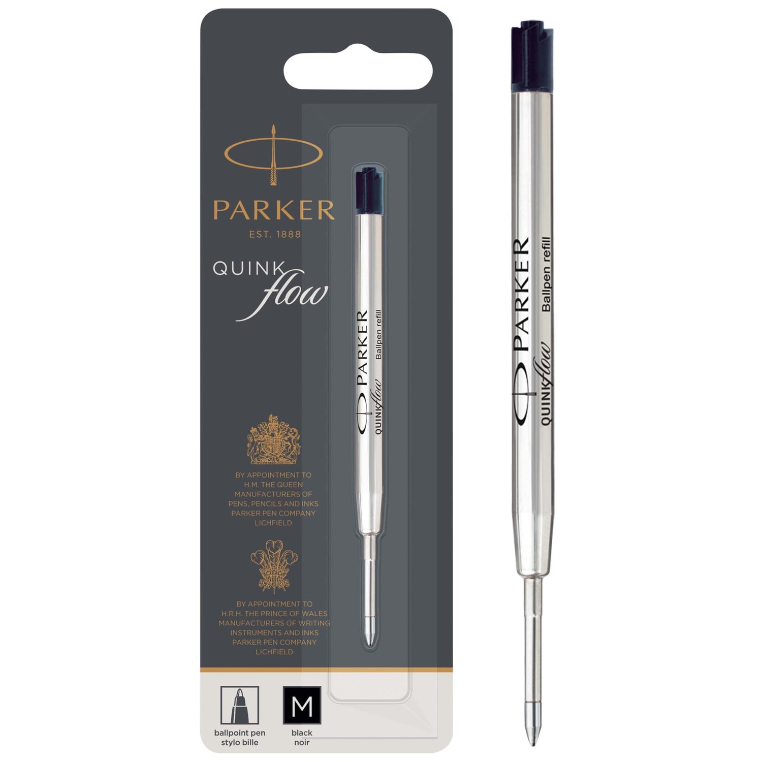 PARKER Ballpoint Pen Refill Black &amp; Blue Variants 0.55mm to 1.2mm