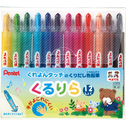 Pentel Kururira Color Pencil &amp; Crayon Set for Creative Projects