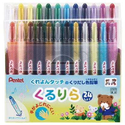 Pentel Kururira Color Pencil &amp; Crayon Set for Creative Projects