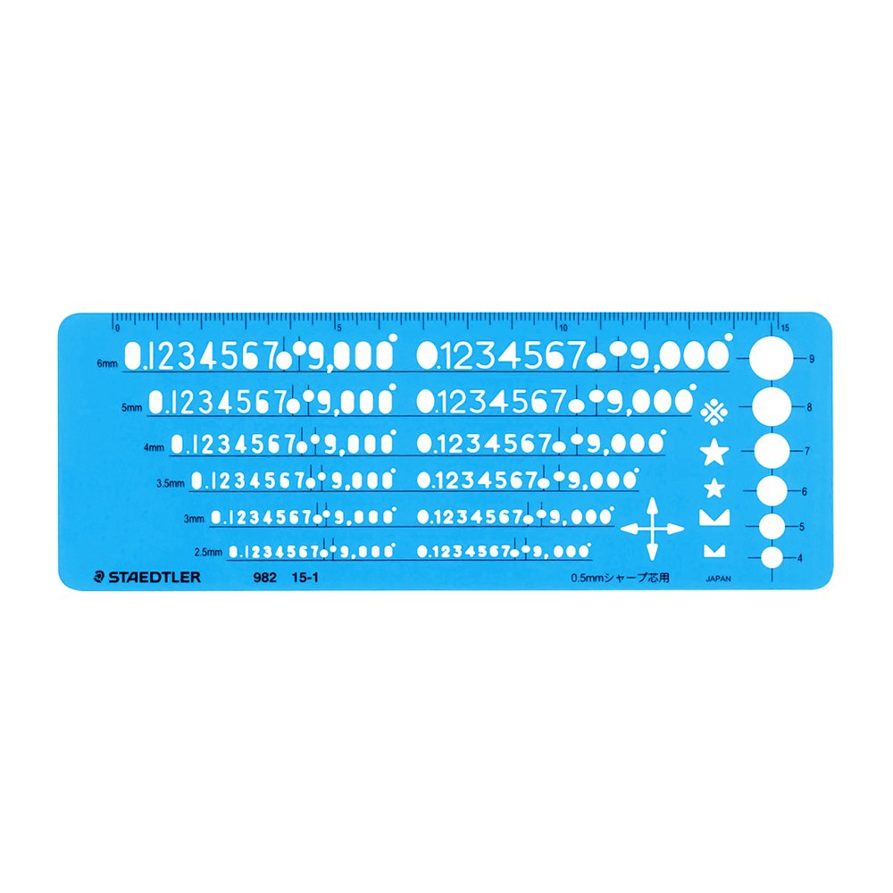 STAEDTLER Template Number Ruler &amp; Ruler for 0.5mm Mechanical Pencils