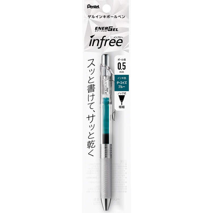 Pentel EnerGel Infree &amp; Liquid Gel Ink Pen 0.5mm Clear Barrel