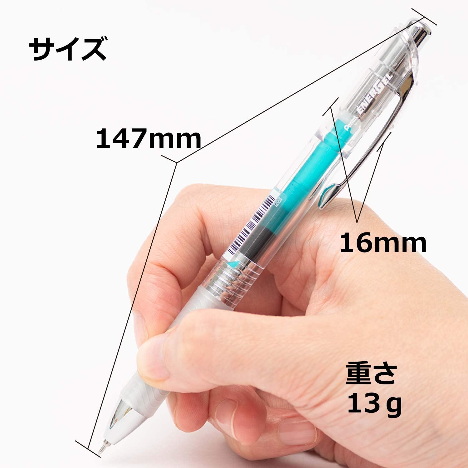 Pentel EnerGel Infree &amp; Liquid Gel Ink Pen 0.5mm Clear Barrel