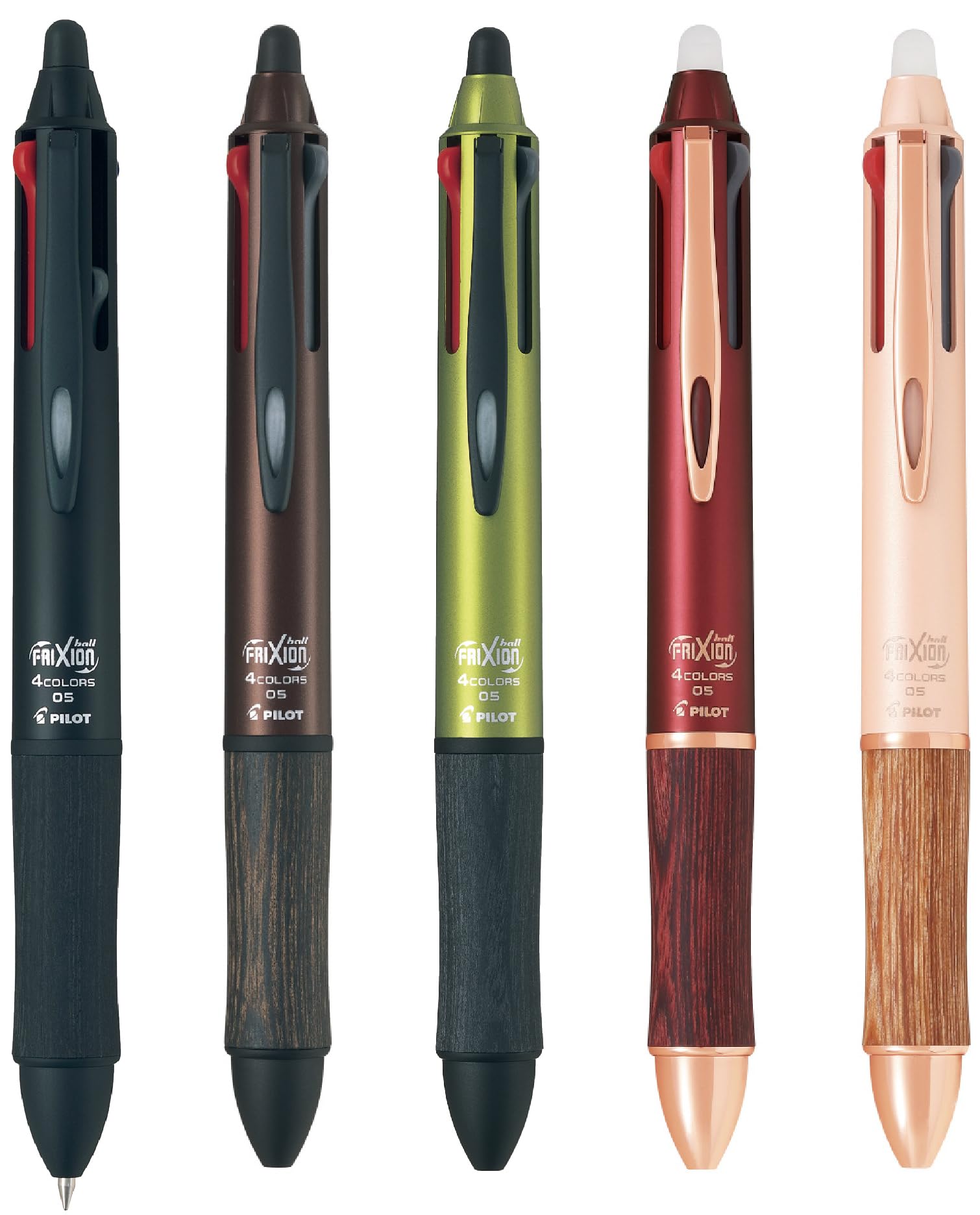 PILOT Friction Ballpoint Pen &amp; Multi-Color Ballpoint Pen 0.5mm Wood Finish