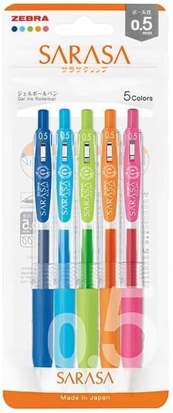 ZEBRA Sarasa Clip Gel Pen Set 0.3mm, 0.4mm, 0.5mm in Various Color Sets