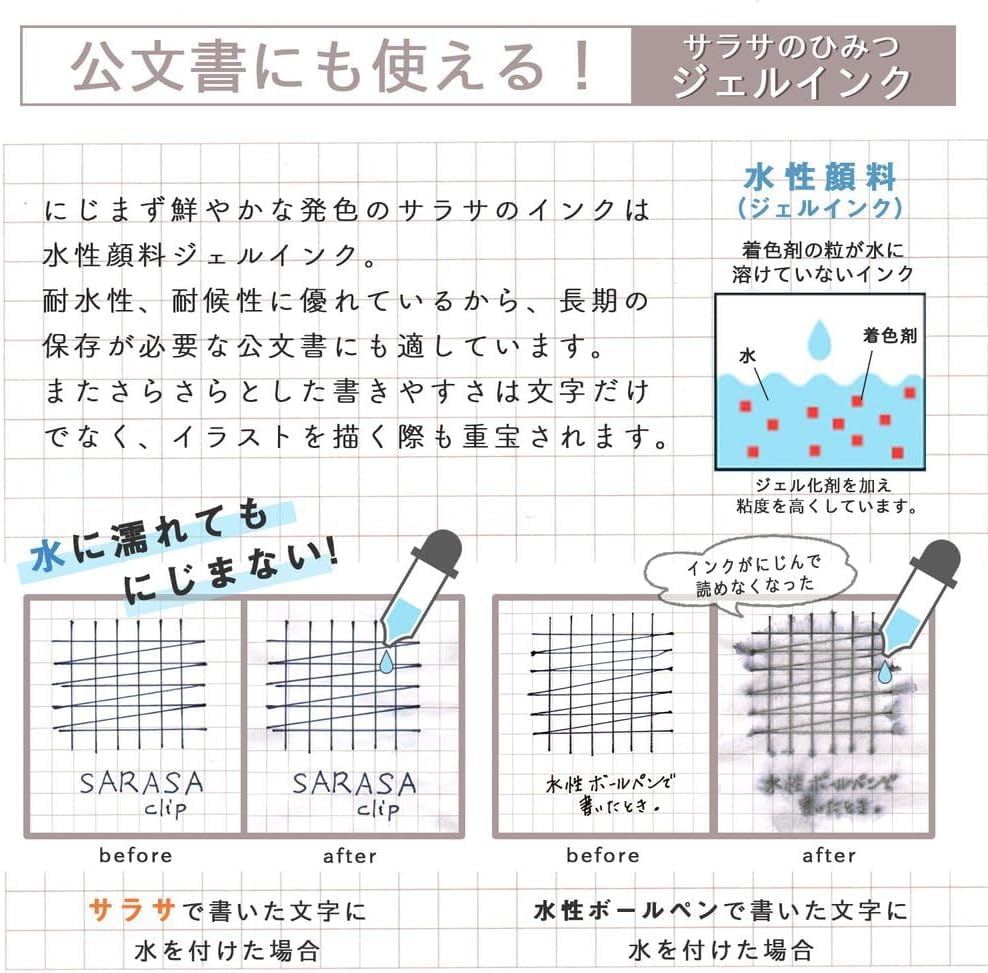 ZEBRA Sarasa Clip Gel Pen Set 0.3mm, 0.4mm, 0.5mm in Various Color Sets