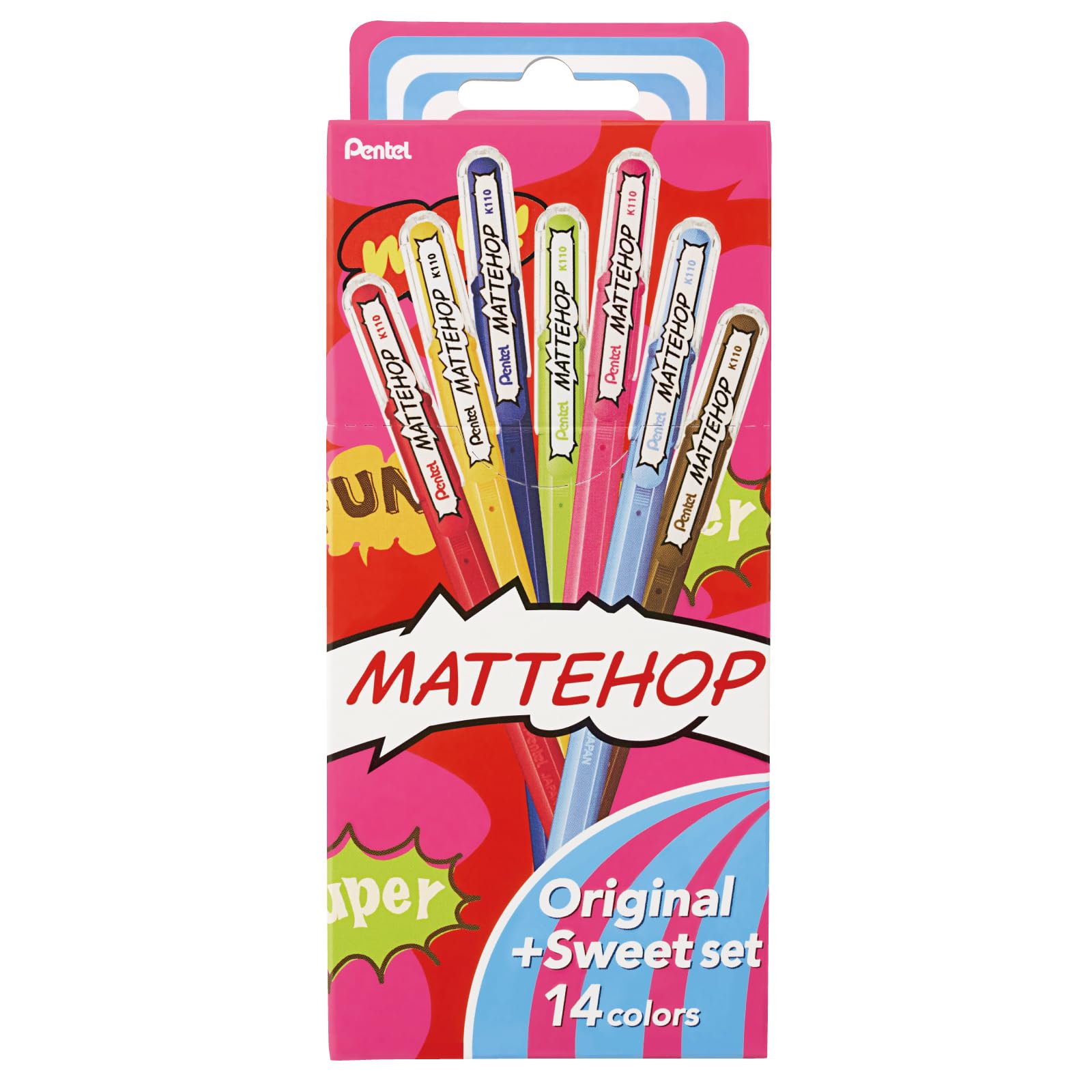 Pentel Color Ballpoint Pen Matte Hop Set with Multiple Color Options