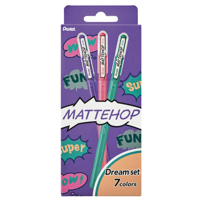 Pentel Color Ballpoint Pen Matte Hop Set with Multiple Color Options