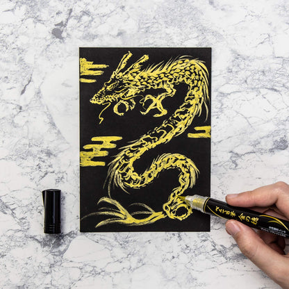 Pentel Brush Pen Gold &amp; Silver Tip for Calligraphy and Drawing