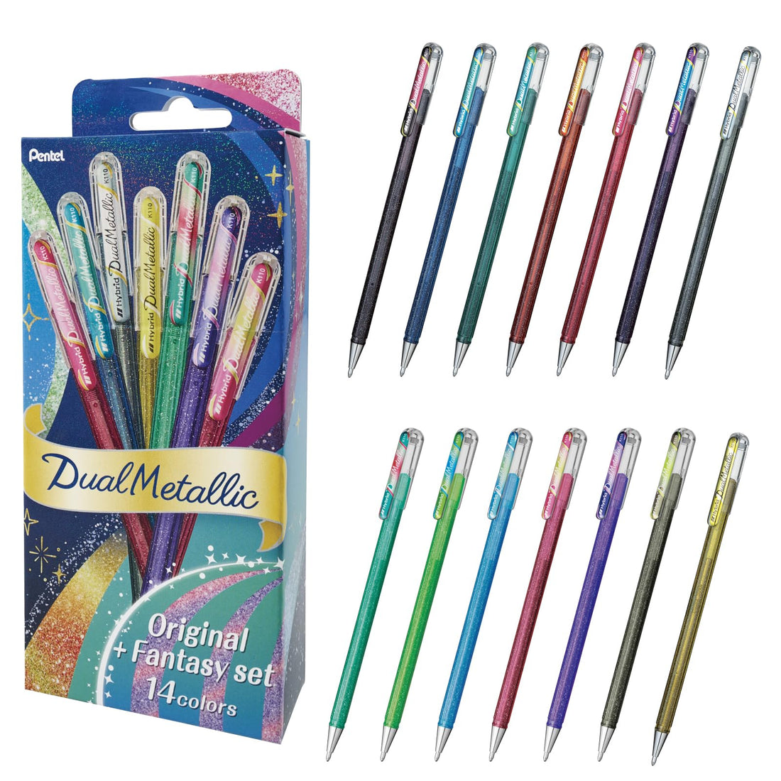Pentel Dual Metallic Ballpoint Pen Set 7 & 14 Colors