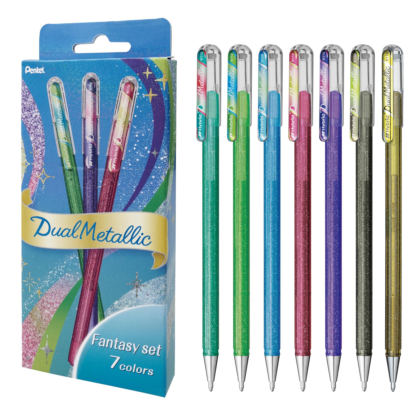 Pentel Dual Metallic Ballpoint Pen Set 7 &amp; 14 Colors