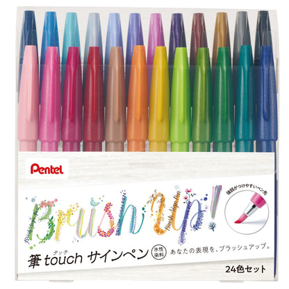 Pentel Brush Touch Sign Pen Set 6, 24, &amp; 30 Color Options