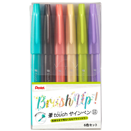 Pentel Brush Touch Sign Pen Set 6, 24, &amp; 30 Color Options
