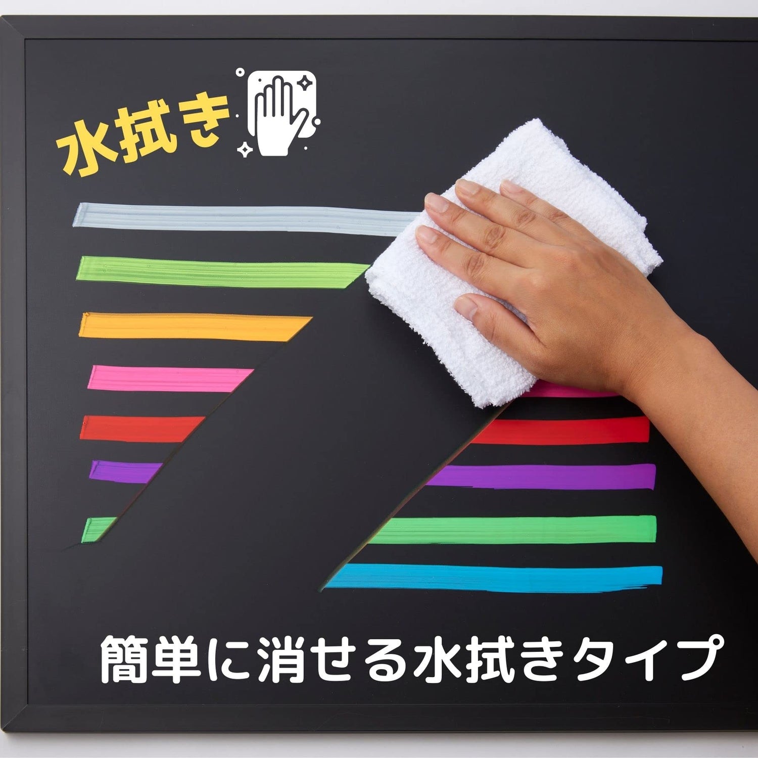 Raymay Fujii Fluorescent Black Board &amp; Whiteboard Marker Set