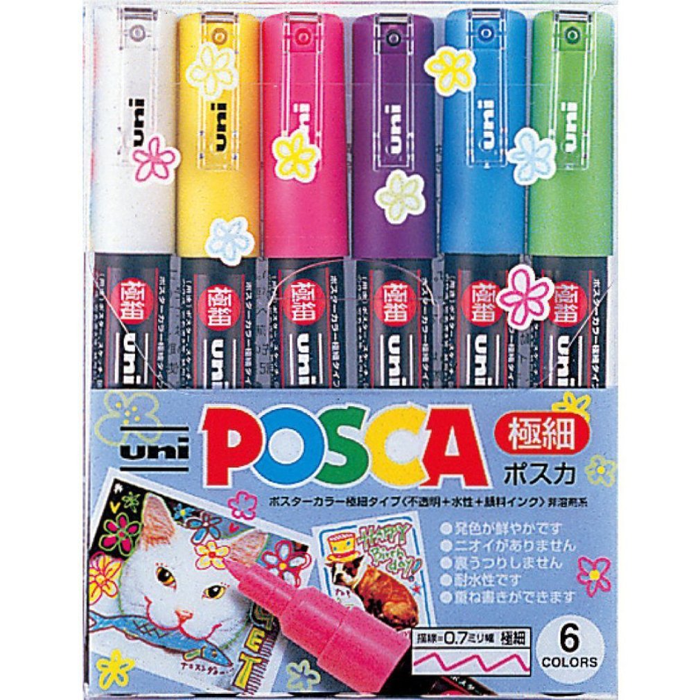Mitsubishi Pencil Water-Based Sign Pen Uni Posca Extra Fine &amp; Ultra Fine