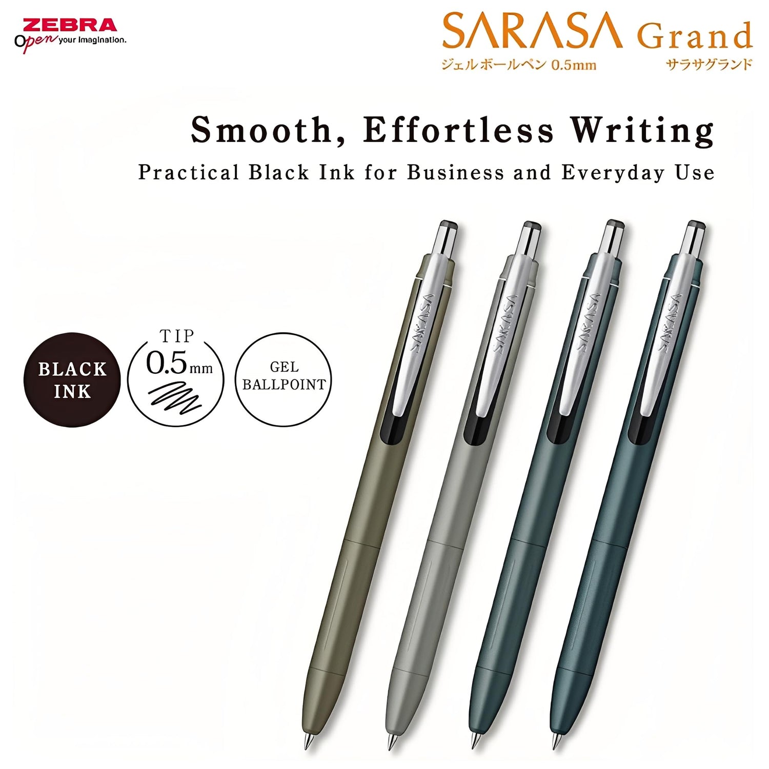 ZEBRA Sarasa Grand Gel Pen 0.5mm Black Ink &amp; Deep Blue Ink