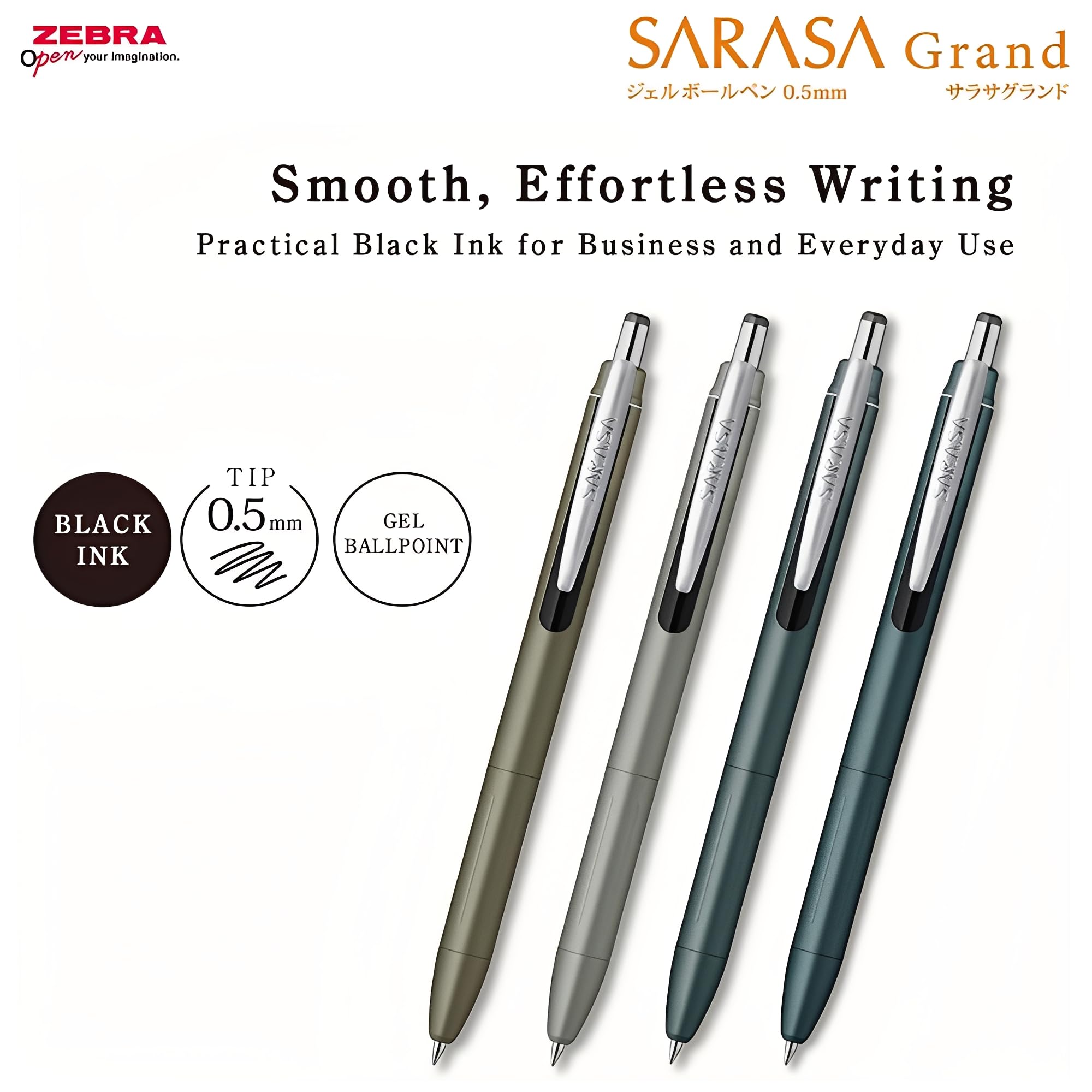 ZEBRA Sarasa Grand Gel Pen 0.5mm Black Ink &amp; Deep Blue Ink