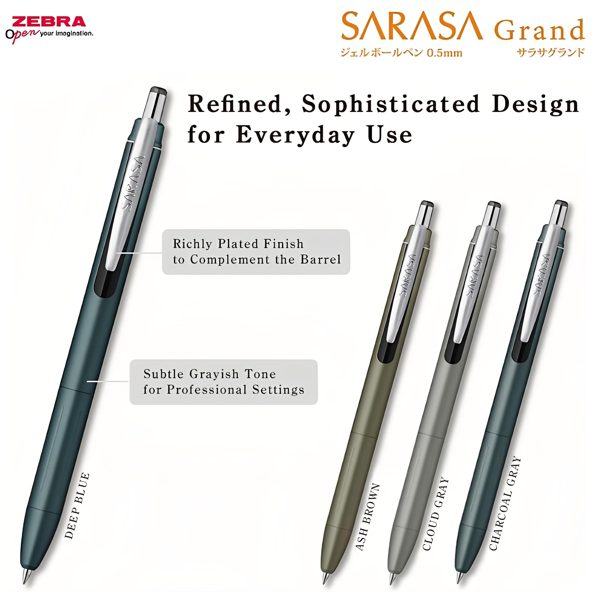 ZEBRA Sarasa Grand Gel Pen 0.5mm Black Ink &amp; Deep Blue Ink