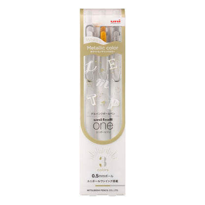Mitsubishi Pencil Uni-ball One Gel Pen 0.38mm &amp; 0.5mm 3 Color Set &amp; 10 Pack