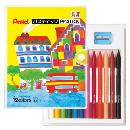 Pentel Crayon Colored Pencils Pastel Set 12 &amp; 18 Colors