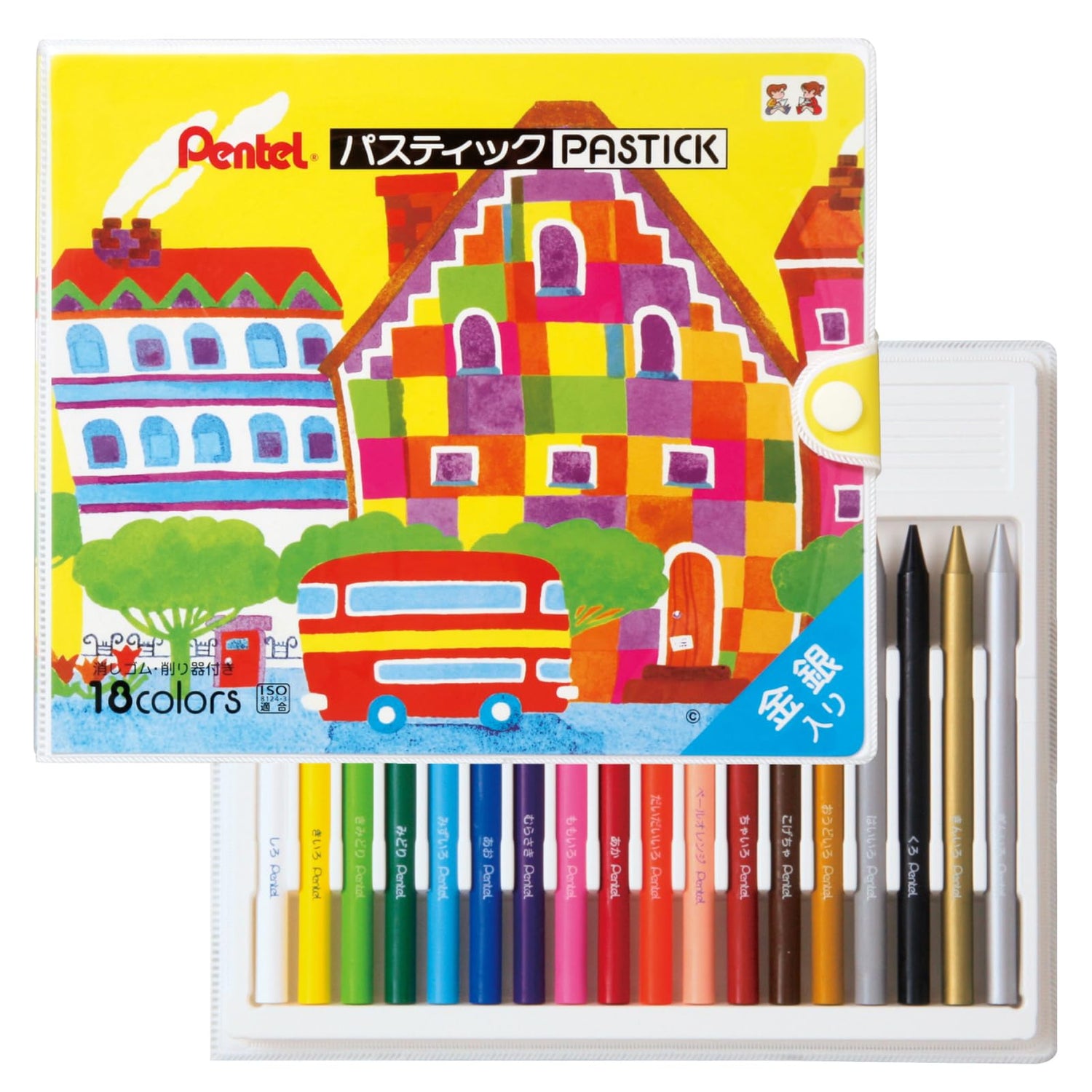 Pentel Crayon Colored Pencils Pastel Set 12 &amp; 18 Colors