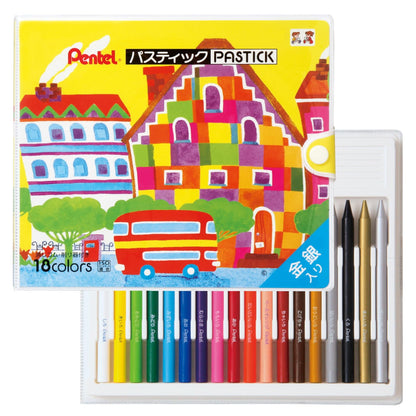 Pentel Crayon Colored Pencils Pastel Set 12 &amp; 18 Colors