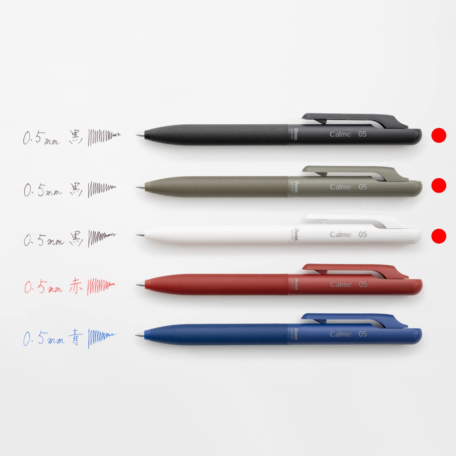 Pentel Calme Ballpoint Pen Set 0.5mm &amp; 0.7mm in Assorted Colors