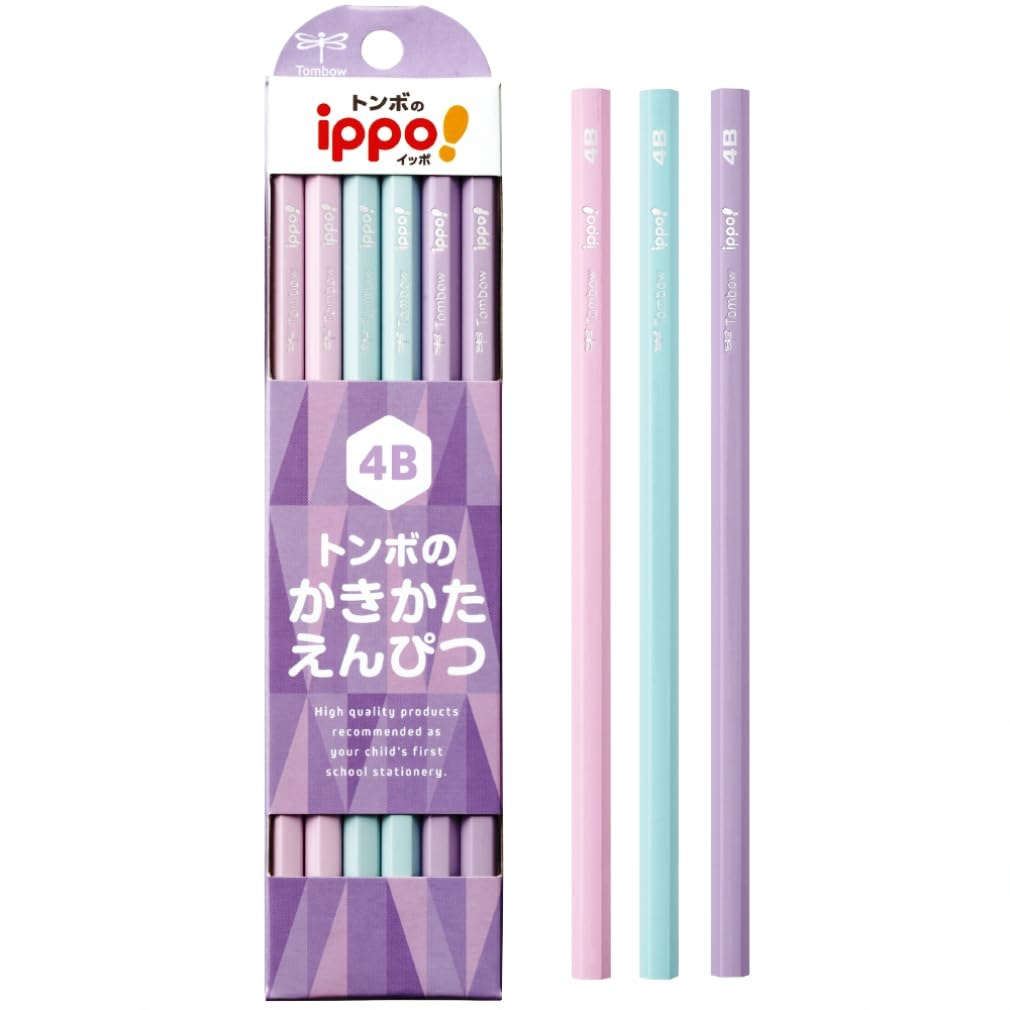 Tombow Ippo! Plain 4B Pencil Set of 12 in Various Colors