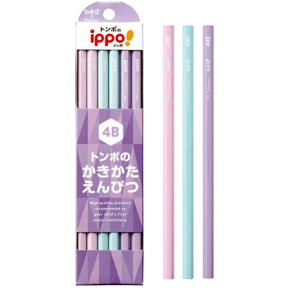 Tombow Ippo! Plain 4B Pencil Set of 12 in Various Colors