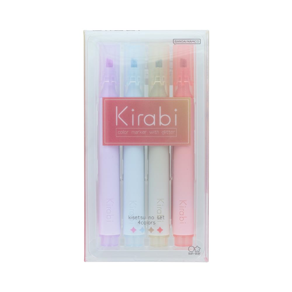 Sun-Star Stationery Glitter Markers Seasonal & Time Set with 12 Colors
