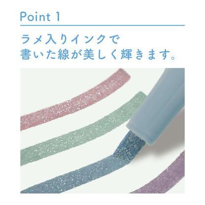 Sun-Star Stationery Glitter Markers Seasonal &amp; Time Set with 12 Colors