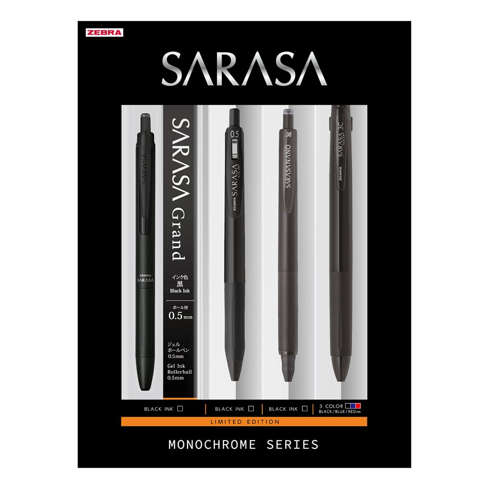 ZEBRA Gel Ink Ballpoint Pen Sarasa Series Monochrome Set