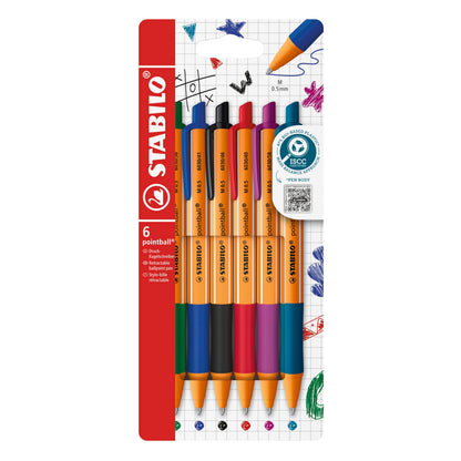 STABILO PointBall 0.5mm Ballpoint Pen Set - 4 &amp; 6 Color Options