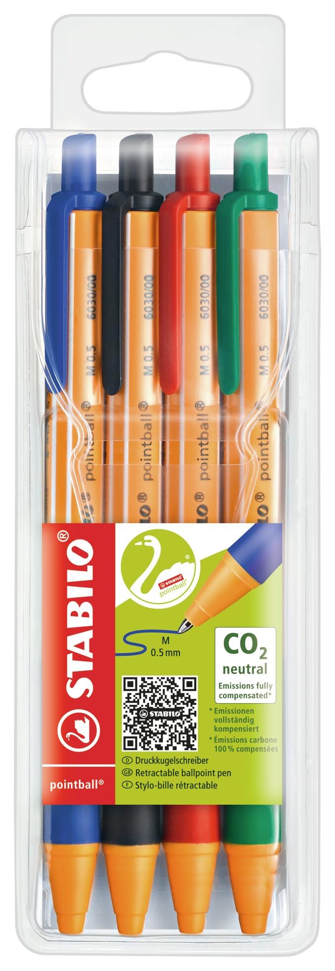 STABILO PointBall 0.5mm Ballpoint Pen Set - 4 &amp; 6 Color Options