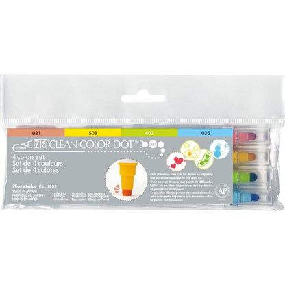 Kuretake ZIG Clean Color Dot Water-Based Pens Set of 4 &amp; 12 Colors
