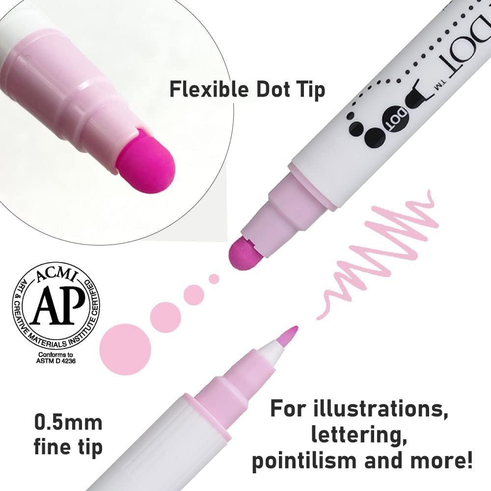 Kuretake ZIG Clean Color Dot Water-Based Pens Set of 4 &amp; 12 Colors