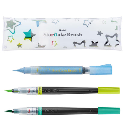 Pentel Star Flake Brush Pen &amp; Art Brush Set for Creative Projects