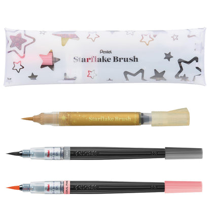 Pentel Star Flake Brush Pen &amp; Art Brush Set for Creative Projects