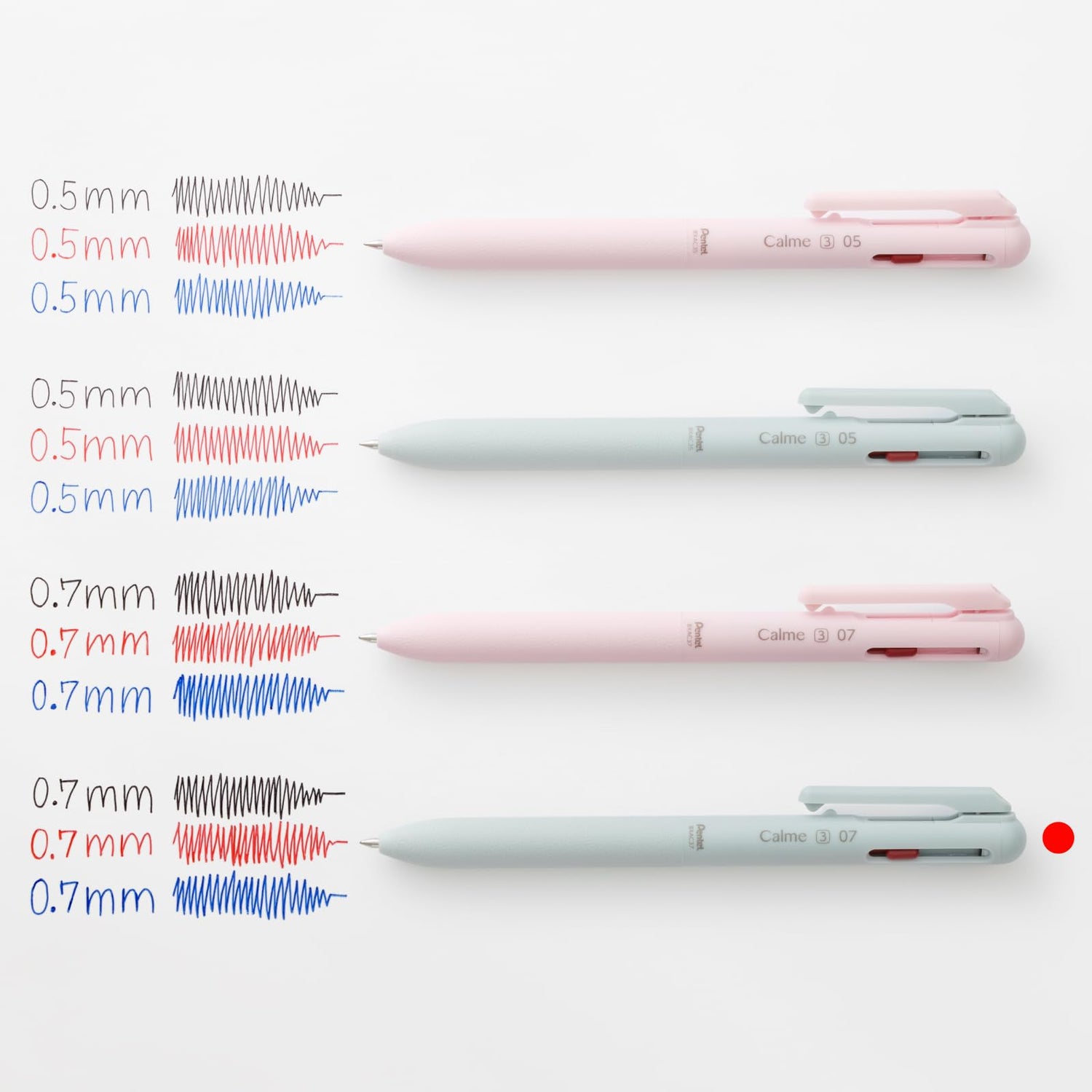 Pentel Calme Ballpoint Pen 0.5mm &amp; 0.7mm - 3 Color Options