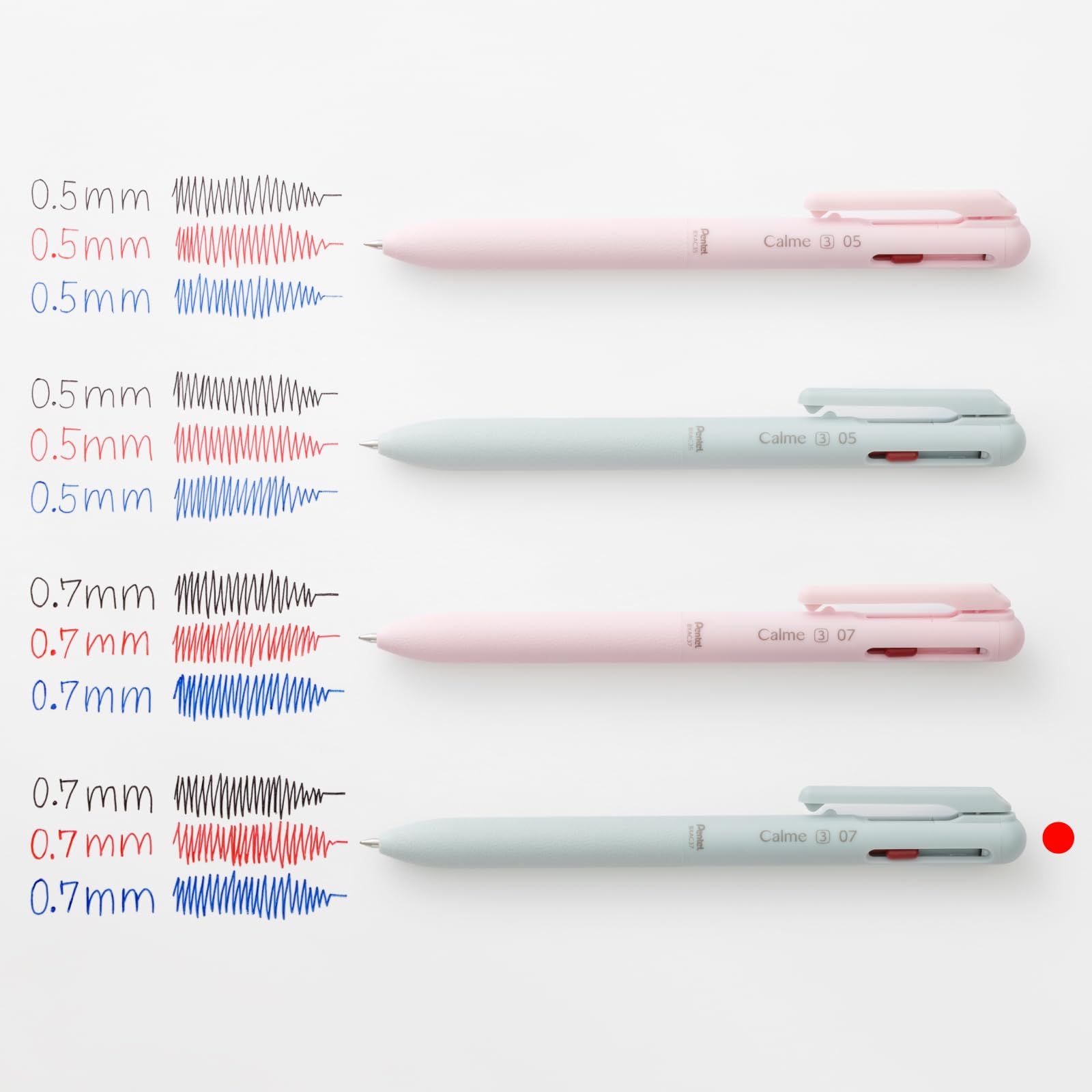Pentel Calme Ballpoint Pen 0.5mm &amp; 0.7mm - 3 Color Options
