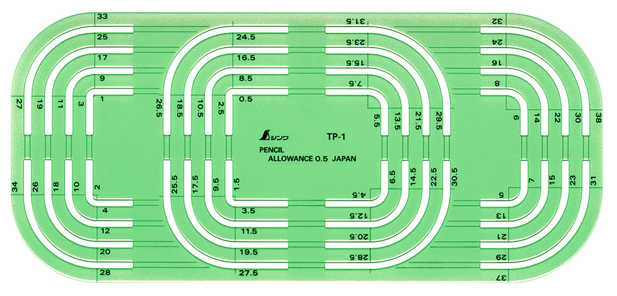 Shinwa Sokutei Ruler Set for Precision Measurements &amp; Templates